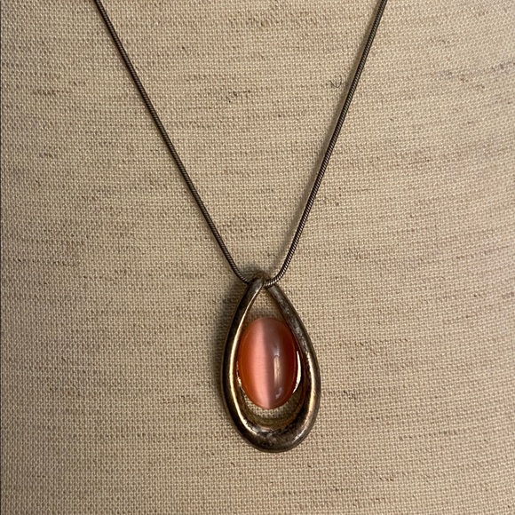 Vintage Southwest Sterling Silver💕💞Pink
Cat🐈⬛ Eye Pendant Necklace - Picture 5 of 11